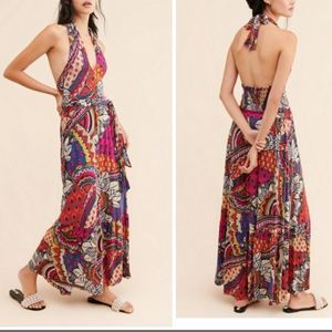 NWT Anthropologie Maeve Cynthia Halter Maxi Dress Size Small
